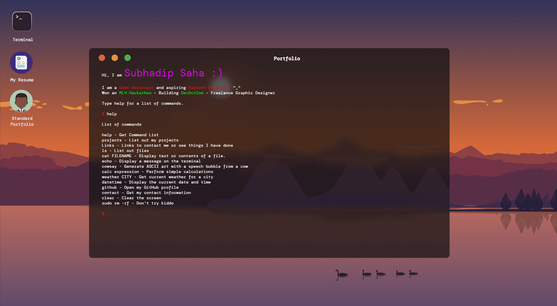 Terminal Portfolio